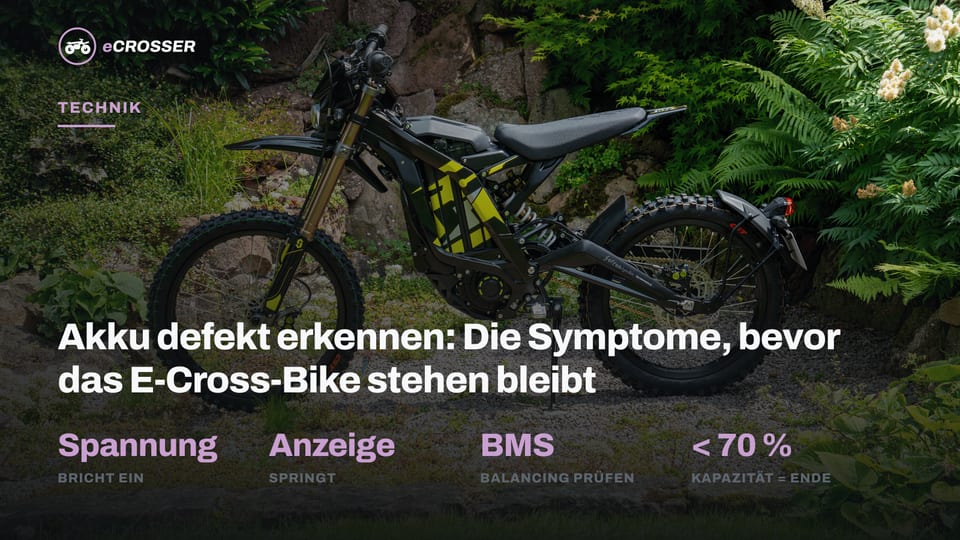 Akku defekt erkennen: Die Symptome, bevor das E-Cross-Bike stehen bleibt