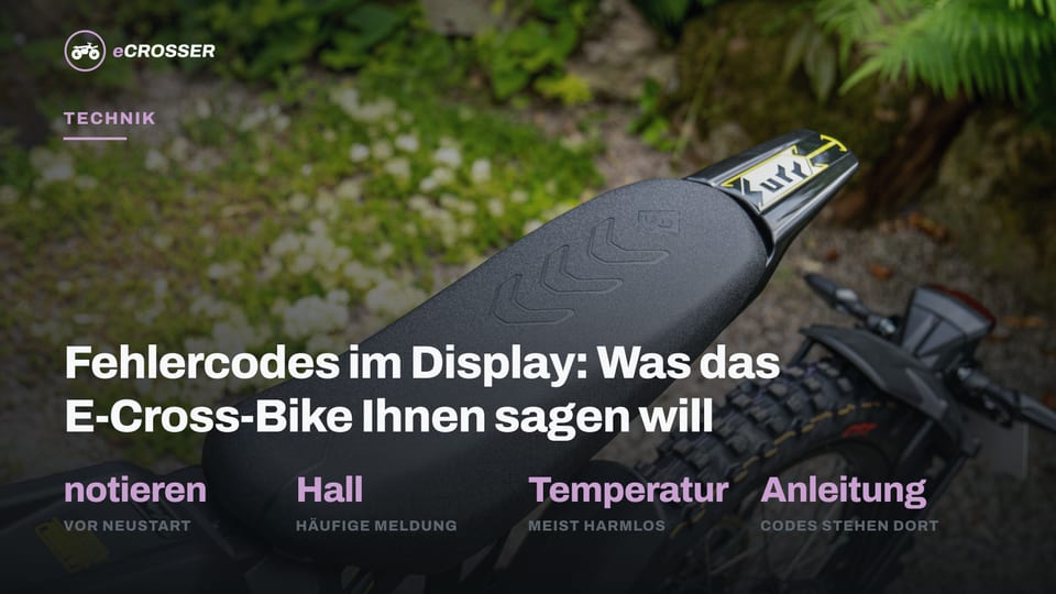 Fehlercodes im Display: Was das E-Cross-Bike Ihnen sagen will