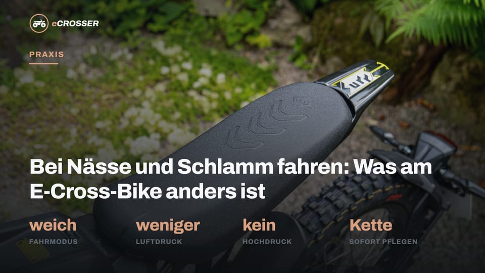 Bei Nässe und Schlamm fahren: Was am E-Cross-Bike anders ist