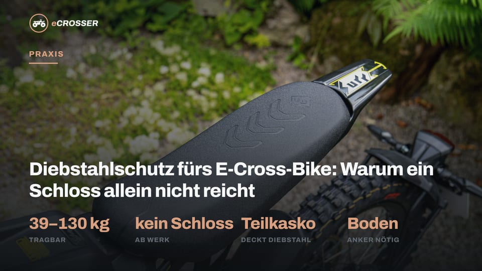 Diebstahlschutz fürs E-Cross-Bike: Warum ein Schloss allein nicht reicht