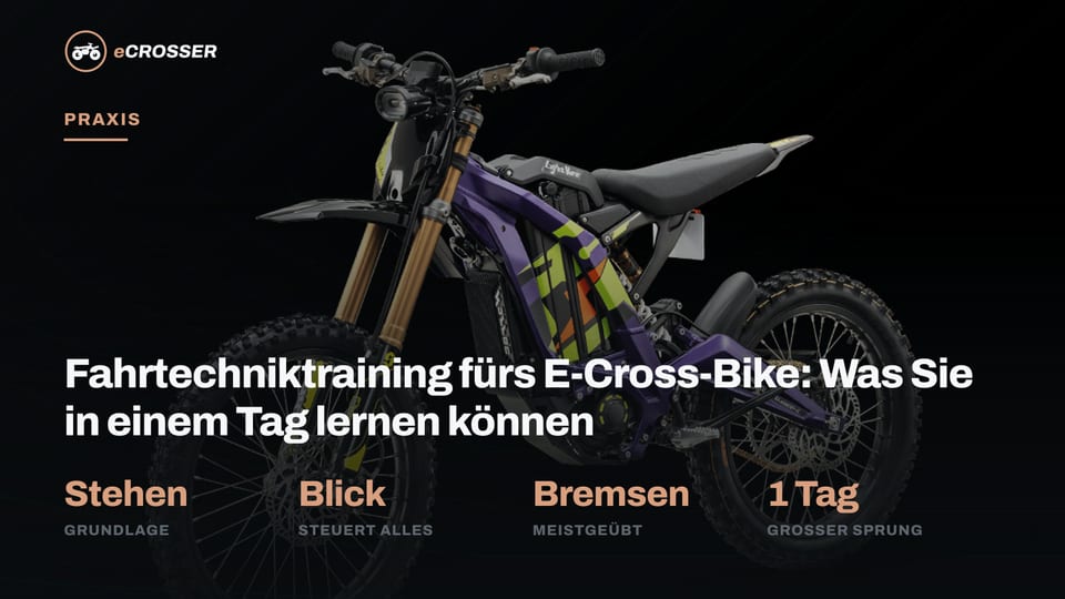 Fahrtechniktraining fürs E-Cross-Bike: Was Sie in einem Tag lernen können