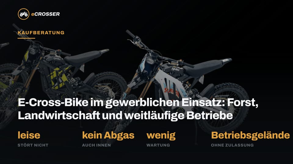 E-Cross-Bike im gewerblichen Einsatz: Forst, Landwirtschaft und weitläufige Betriebe
