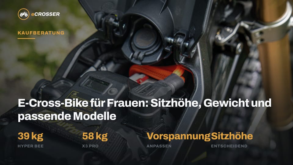 E-Cross-Bike für Frauen: Sitzhöhe, Gewicht und passende Modelle