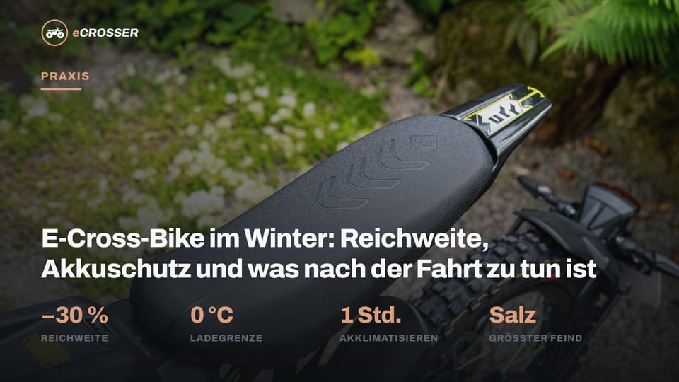 E-Cross-Bike im Winter: Reichweite, Akkuschutz und was nach der Fahrt zu tun ist
