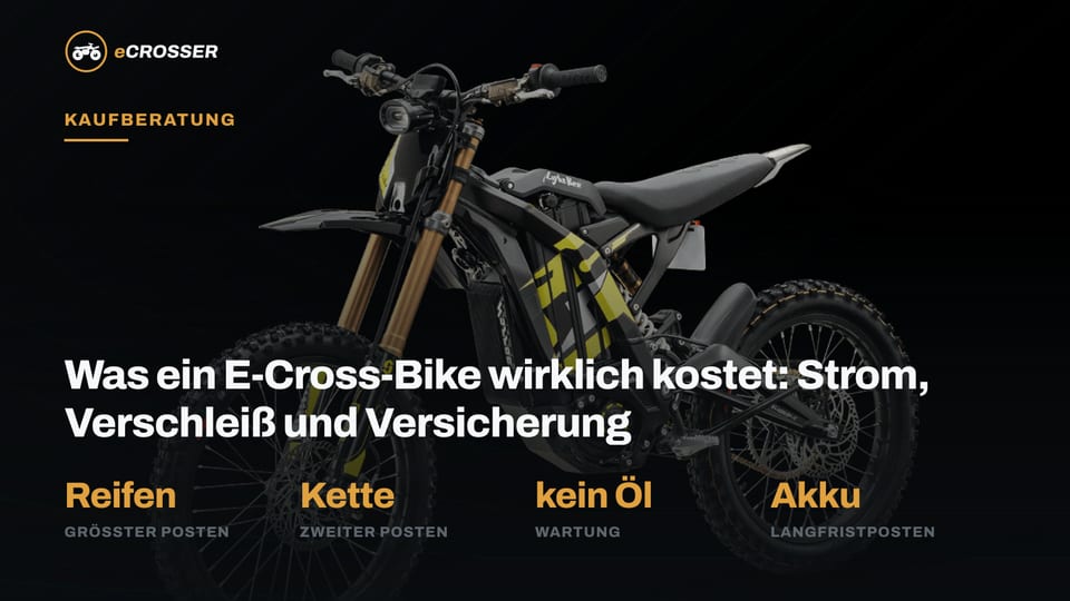 Was ein E-Cross-Bike wirklich kostet: Strom, Verschleiß und Versicherung