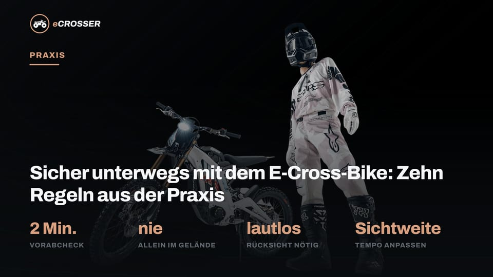 Sicher unterwegs mit dem E-Cross-Bike: Zehn Regeln aus der Praxis