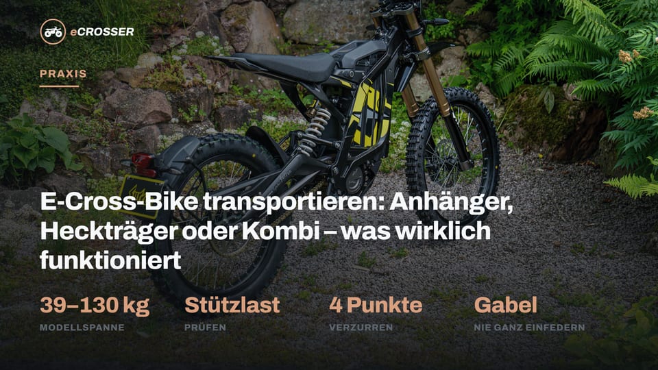 E-Cross-Bike transportieren: Anhänger, Heckträger oder Kombi – was wirklich funktioniert