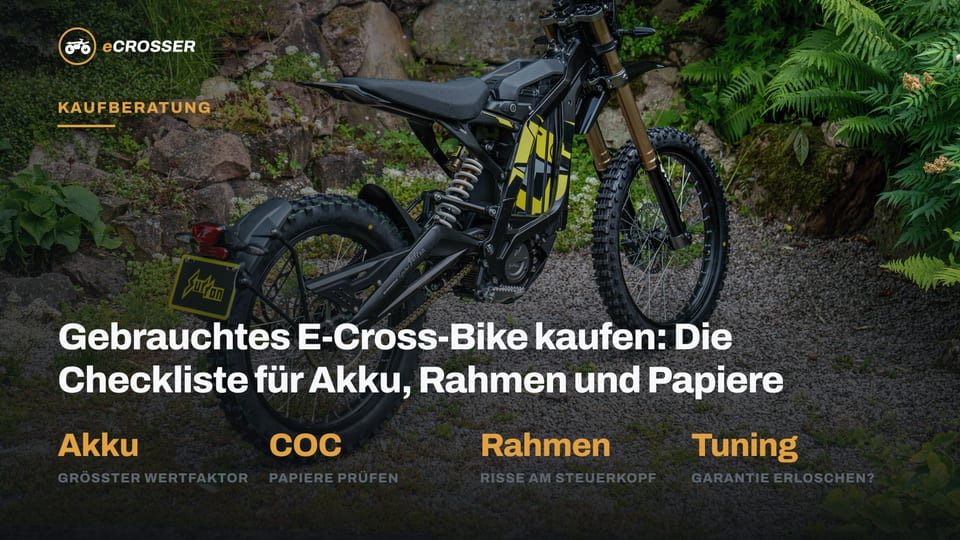 Gebrauchtes E-Cross-Bike kaufen: Die Checkliste für Akku, Rahmen und Papiere