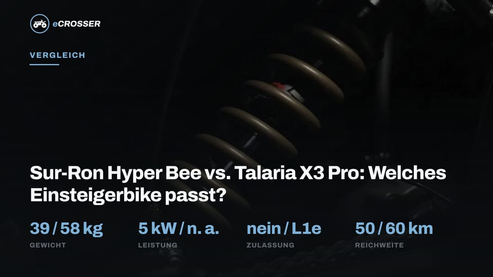 Sur-Ron Hyper Bee vs. Talaria X3 Pro: Welches Einsteigerbike passt?