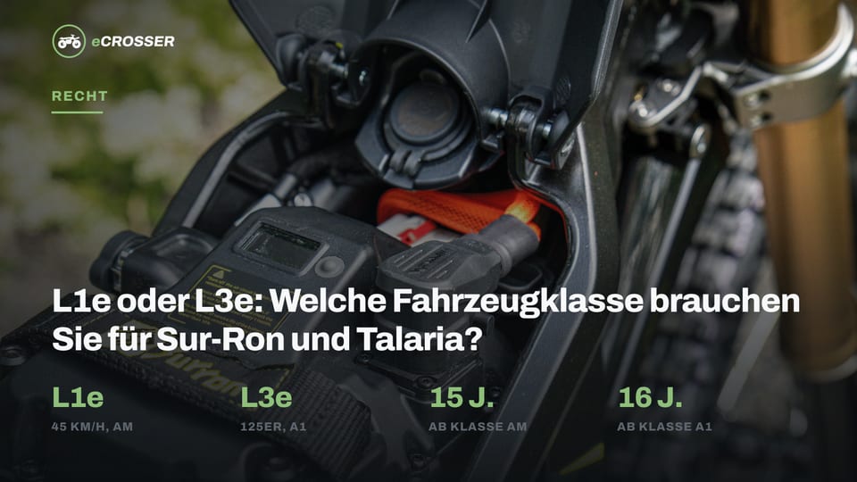 L1e oder L3e: Welche Fahrzeugklasse brauchen Sie für Sur-Ron und Talaria?
