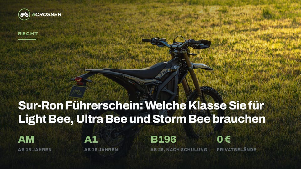 Sur-Ron Führerschein: Welche Klasse Sie für Light Bee, Ultra Bee und Storm Bee brauchen