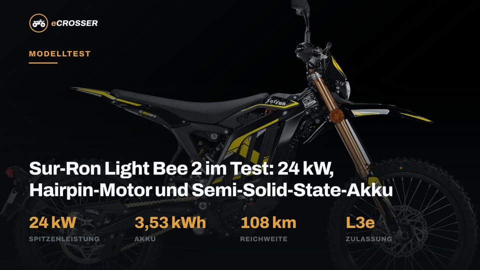 Sur-Ron Light Bee 2 im Test: 24 kW, Hairpin-Motor und Semi-Solid-State-Akku