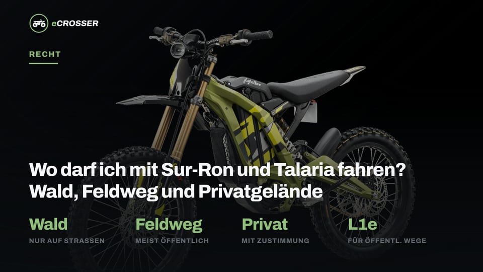 Wo darf ich mit Sur-Ron und Talaria fahren? Wald, Feldweg und Privatgelände