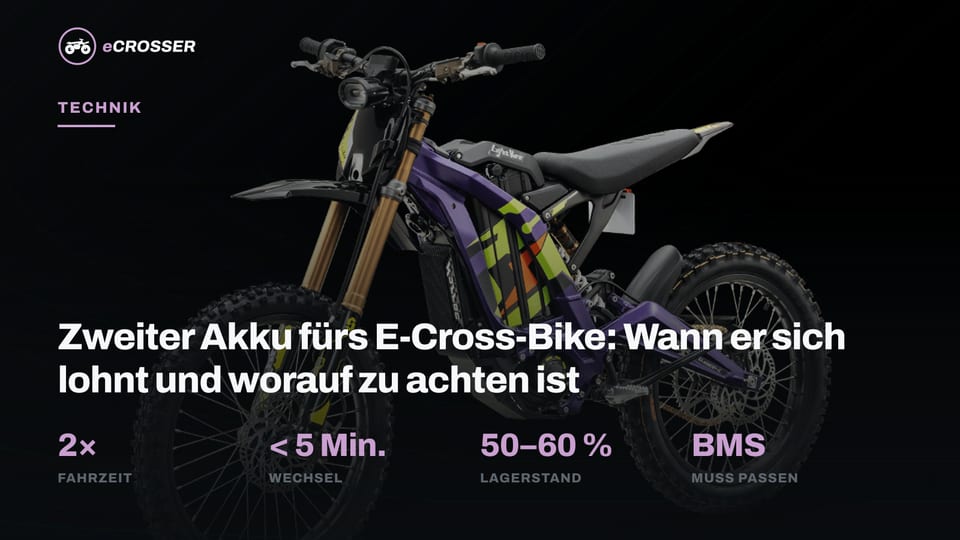 Zweiter Akku fürs E-Cross-Bike: Wann er sich lohnt und worauf zu achten ist
